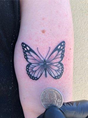 Butterfly above elbow. Kurt did AWESOME