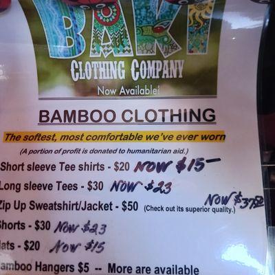 Bamboo clothing special