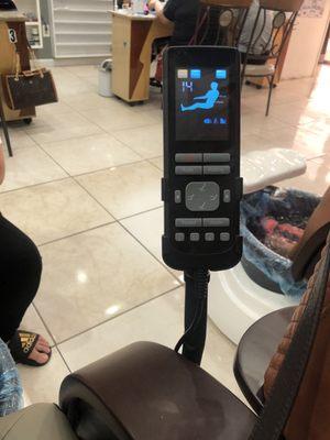 Massage chair control