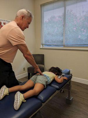 Great adjustment today. My daughter had been complaining about some neck pain. She went from tears to laughter. Thanks again, Dr. Greg!