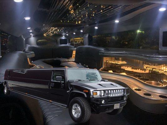 Black hummer limousine