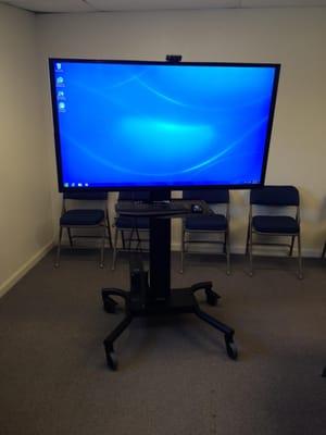 Set up for a conference room on a rolling cart