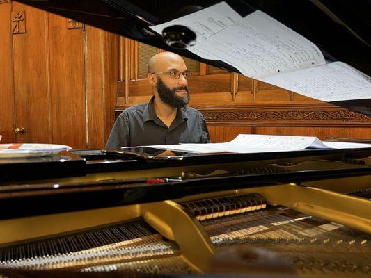 A musician at a piano