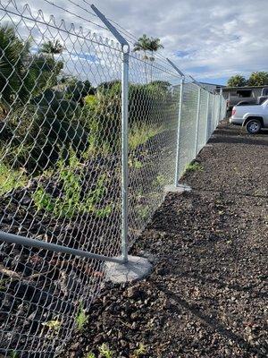 Barbed wire on top