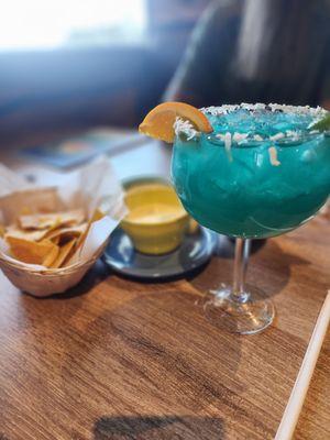 Blue coconut margarita