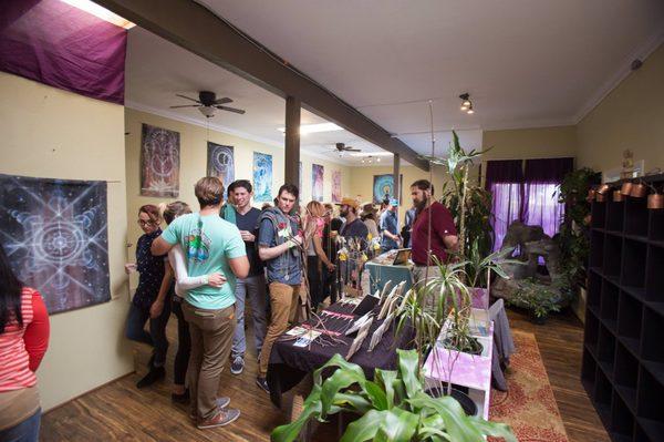 Monthly Pop-Up Shop at Liquid Eden where local vendors sell their goods handmade with Love!