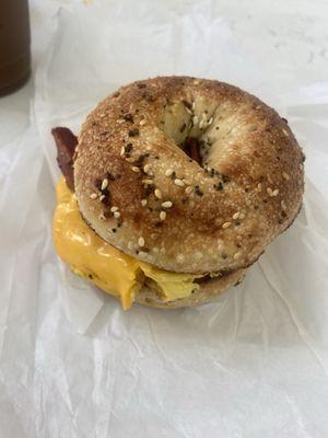 Bacon egg cheese bagel