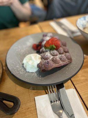 Ube bubble waffle