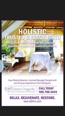 Enjoy a massage or holsitic treatment in the comfort of your home or hotel and avoid the hastle of driving