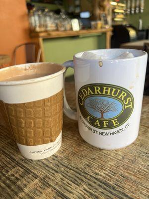 Nutella Latte with almond milk &  Cappuccino