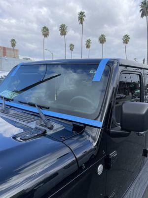 Jeep Wrangler windshield