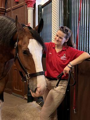 Jenna and Olaf, the Clydesdale