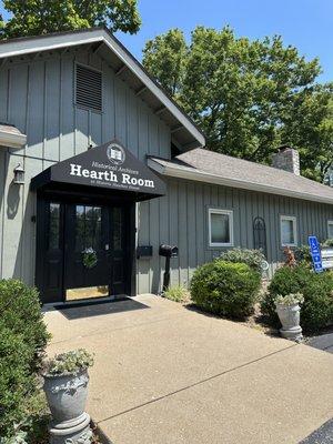 Entrances and exits from the Hearth Room at Historic Hawken House are handicap accessible.