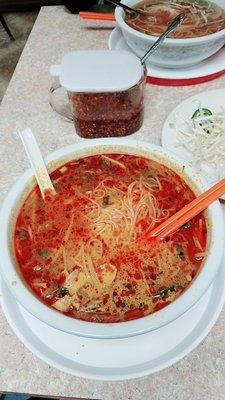 Spicy Pho, has beef, pork, and ham.