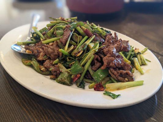 Stir fried spicy beef