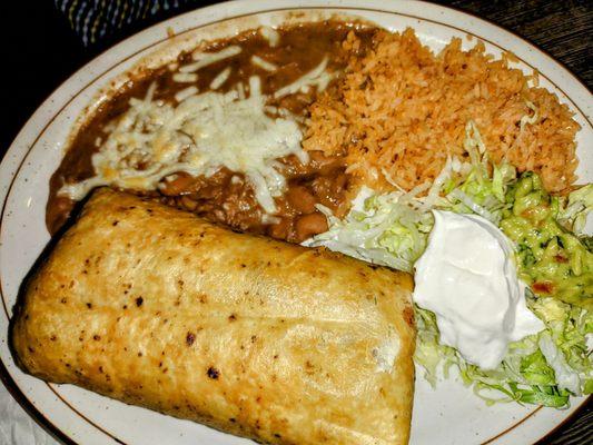 Chicken chimichanga plate