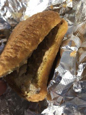 Gabila's Coney Island Knish with mustard.