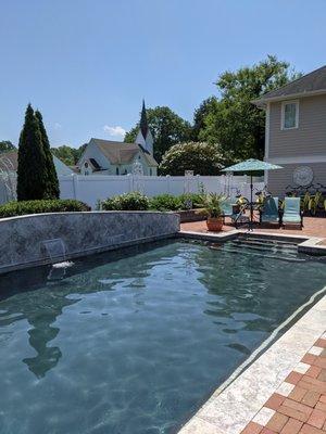 A peaceful moment by the pool