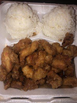 General Tao's chicken and rice