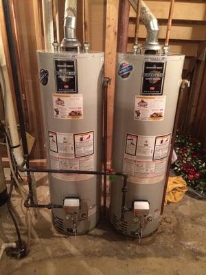 Installed 2-40 gallon water heaters