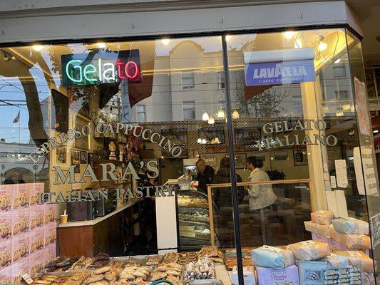 Exterior of Mara's Italian Pastry in San Francisco.