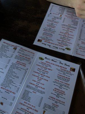 Glance of the menu