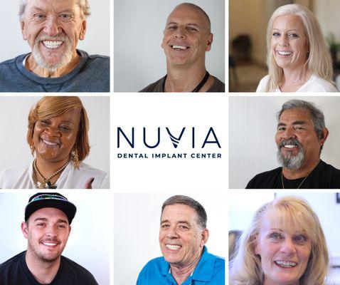 Collage of Nuvia Patients' new teeth.