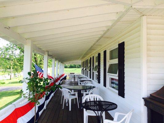 Very nice porch for eating in the warm weather