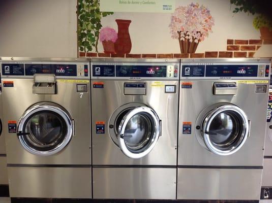 3 80lb washer that hold 8 loads of laundry!!