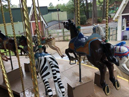 7/16/18. Monday. Discounted admission after 4pm. $22.50. $25.09 after taxes. 81 degrees. In between torrential afternoon downpours. Carousel