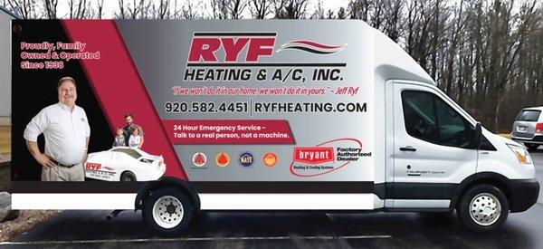 Ryf Heating Full Service Box truck