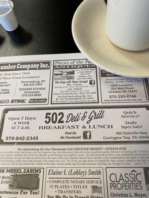 502 Deli and Grill info