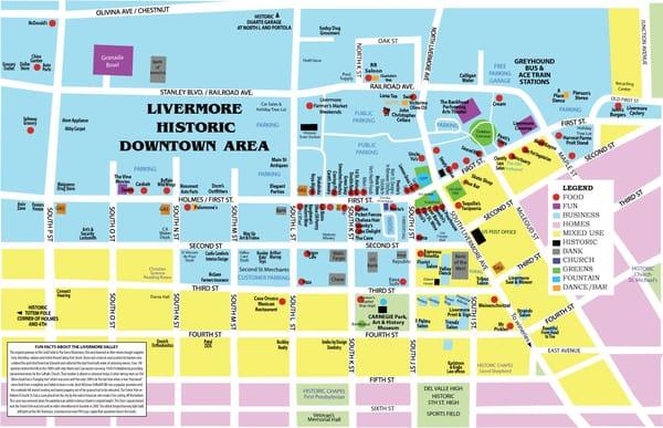 Livermore Valley Wine Trails Downtown Livermore wine trail guide/map