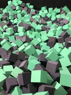 Minecraft? Nope. Real life foam block pit!