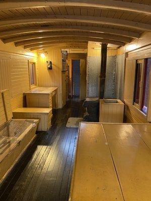 Hanging out in a caboose