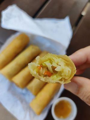 Inside of the veggie lumpia...