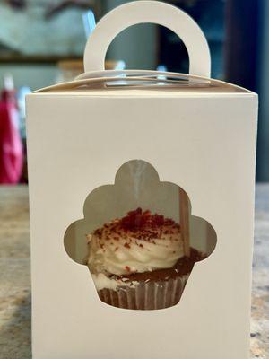 Complimentary red velvet cupcake