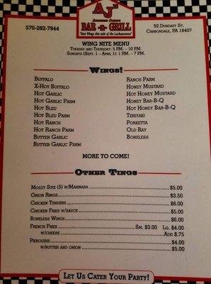 Our Menu