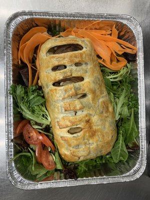 Beef Wellington with Green Salad & Carrots