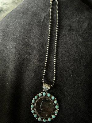 Turquoise and silver necklace