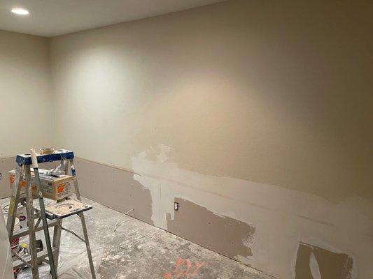 Repair & replacement of drywall after dehumidifier and mold mitigation