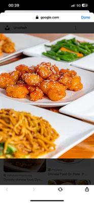 Sesame chicken & lomen