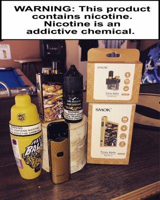 Vape juice, two smok kits