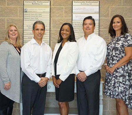 L-R: Ashley Saint CNM, Hugo Ribot MD, Staci Kenner MD, Malcolm Barfield DO, Becca Evans CNM