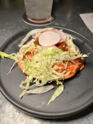 Chicken tostada Happy Hour special