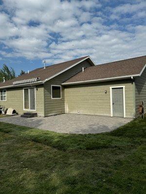 New patio and sod installation.