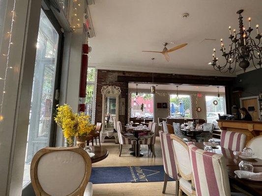 Dining area with great views from the expansive windows.