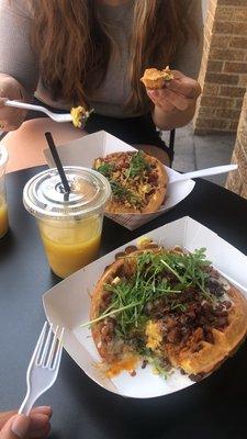 Brunch waffle and Morning Veg Out Waffle