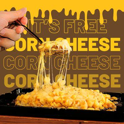 Follow King KBBQ's instagram account (@king_kbbq) and enjoy a tasty bonus - free corn cheese!