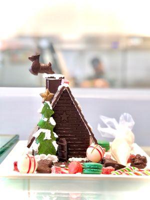 They sell these adorable chocolate gingerbread house kits. Perfect for family fun time or to give as a gift! December 2020.